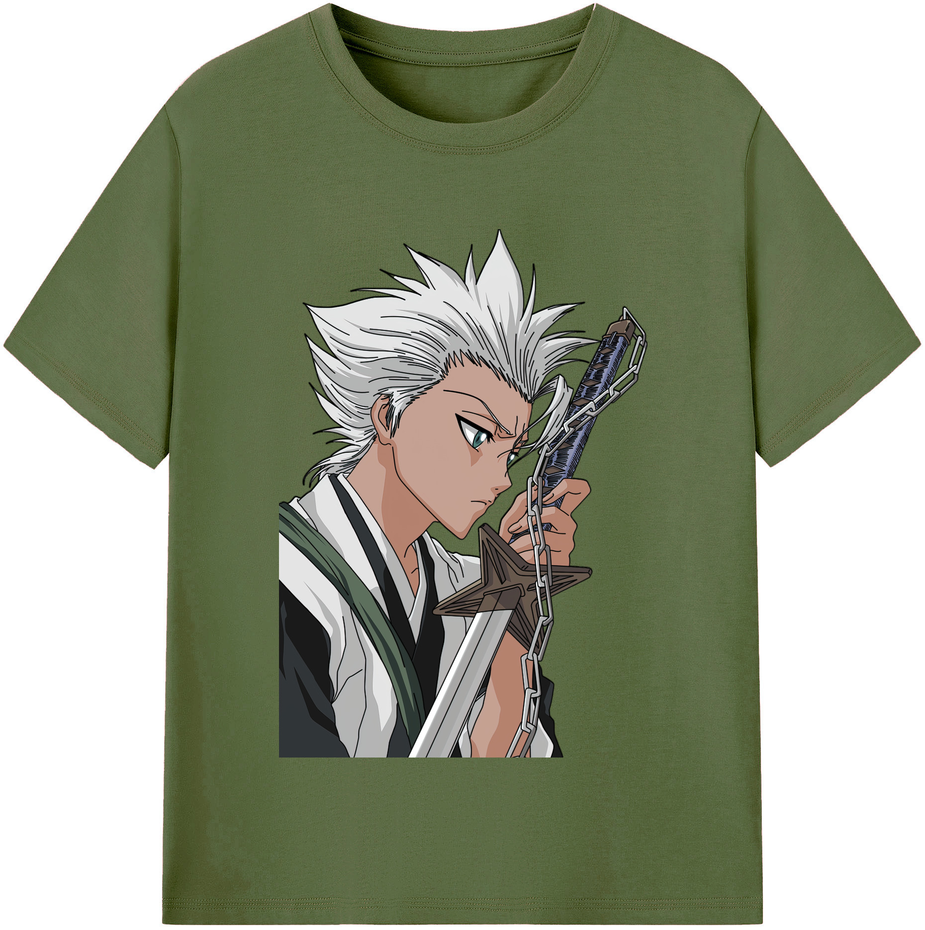 （画像用） ブリーチ 日番谷冬獅郎（ひつがや とうしろう） BLEACH Hitsugaya Toushirou 綿100％半袖Tシャツ（フロントプリント）